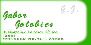 gabor golobics business card